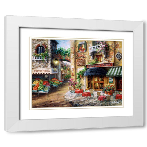 Buon Appetito White Modern Wood Framed Art Print with Double Matting by Boehme, Nicky