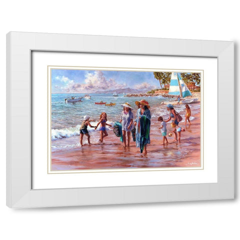On The Beach White Modern Wood Framed Art Print with Double Matting by Boehme, Nicky