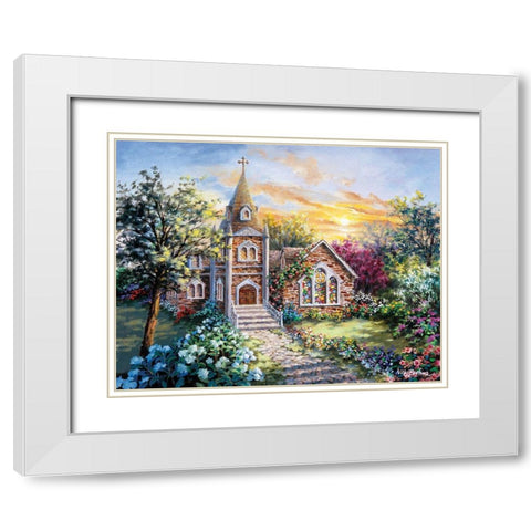 Charming Tranquility II White Modern Wood Framed Art Print with Double Matting by Boehme, Nicky