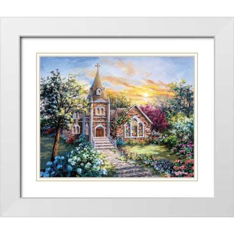Charming Tranquility II White Modern Wood Framed Art Print with Double Matting by Boehme, Nicky