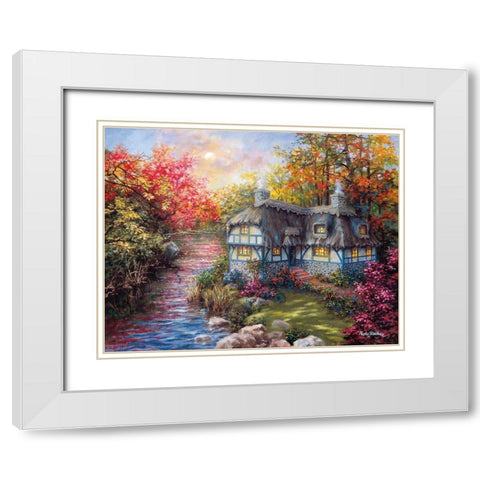 Theres No Place Like Home White Modern Wood Framed Art Print with Double Matting by Boehme, Nicky