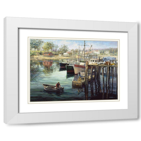 Fishermans Domain White Modern Wood Framed Art Print with Double Matting by Boehme, Nicky