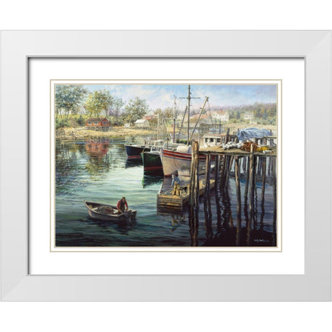Fishermans Domain White Modern Wood Framed Art Print with Double Matting by Boehme, Nicky