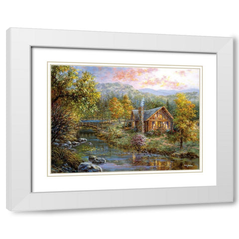 Peaceful Grove White Modern Wood Framed Art Print with Double Matting by Boehme, Nicky