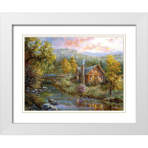 Peaceful Grove White Modern Wood Framed Art Print with Double Matting by Boehme, Nicky