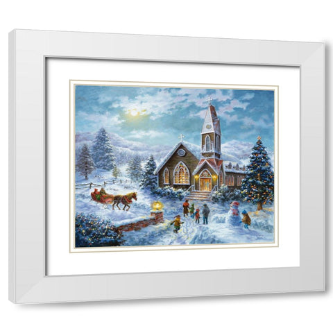 Parents Pray-Children Play White Modern Wood Framed Art Print with Double Matting by Boehme, Nicky