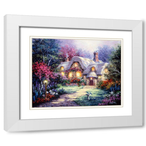 Garden Cottage White Modern Wood Framed Art Print with Double Matting by Boehme, Nicky