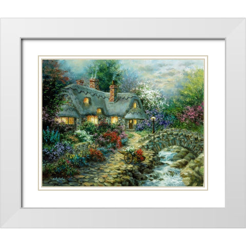 Country Cottage White Modern Wood Framed Art Print with Double Matting by Boehme, Nicky