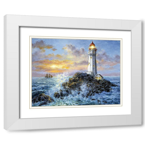 Guardian In Dangerâ€™s Realm White Modern Wood Framed Art Print with Double Matting by Boehme, Nicky