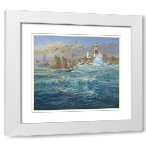 Shipmates White Modern Wood Framed Art Print with Double Matting by Boehme, Nicky