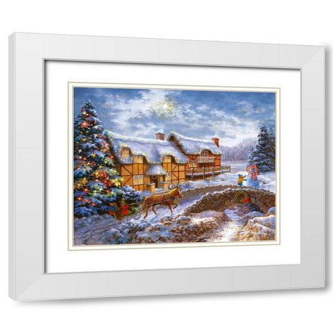 Country Cottages White Modern Wood Framed Art Print with Double Matting by Boehme, Nicky