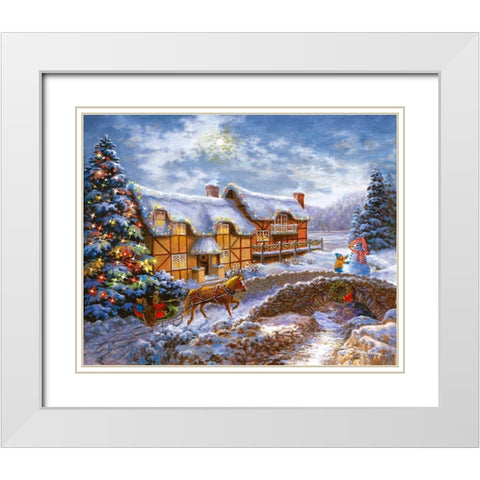 Country Cottages White Modern Wood Framed Art Print with Double Matting by Boehme, Nicky
