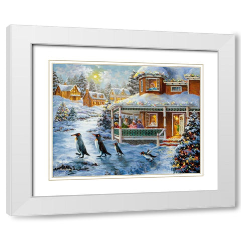 Hey!  Wait For Me White Modern Wood Framed Art Print with Double Matting by Boehme, Nicky