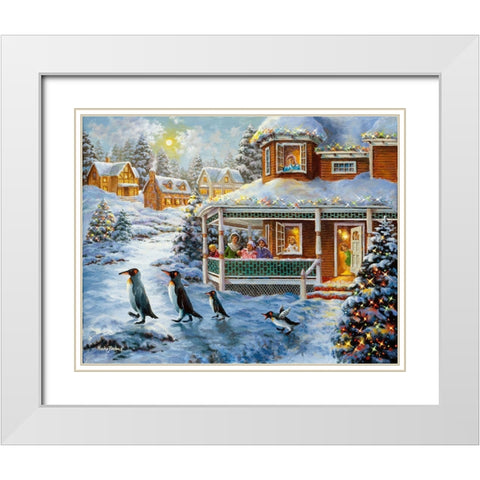 Hey!  Wait For Me White Modern Wood Framed Art Print with Double Matting by Boehme, Nicky