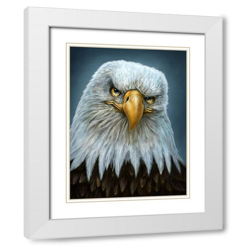 Bald Eagle Totem White Modern Wood Framed Art Print with Double Matting by LaMontagne, Patrick