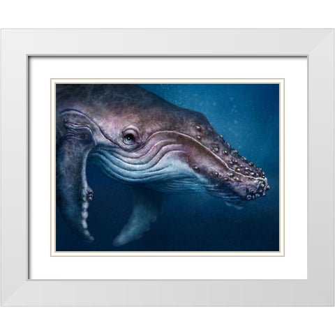 Humpback Totem White Modern Wood Framed Art Print with Double Matting by LaMontagne, Patrick
