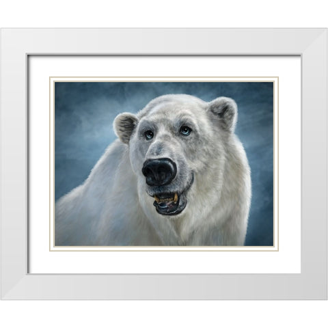 Polar Bear Totem White Modern Wood Framed Art Print with Double Matting by LaMontagne, Patrick