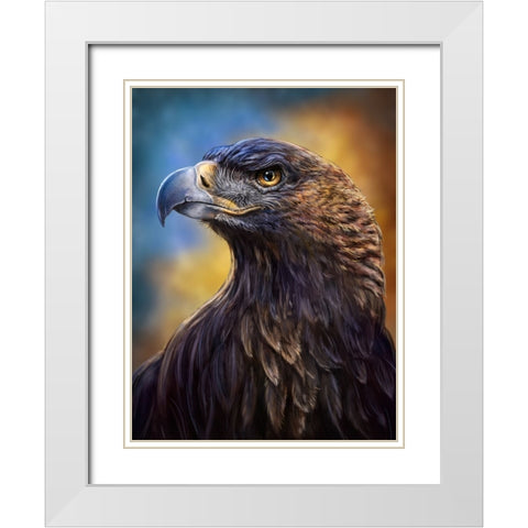 Golden Eagle White Modern Wood Framed Art Print with Double Matting by LaMontagne, Patrick