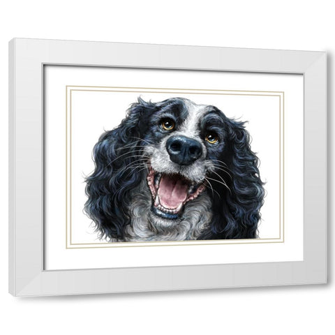 Springer Spaniel White Modern Wood Framed Art Print with Double Matting by LaMontagne, Patrick