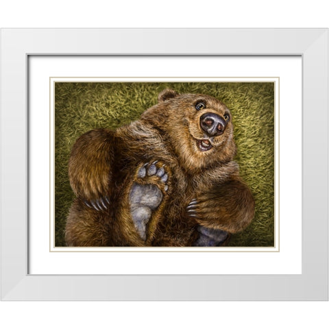 Happy Baby White Modern Wood Framed Art Print with Double Matting by LaMontagne, Patrick