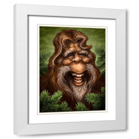 Sasquatch White Modern Wood Framed Art Print with Double Matting by LaMontagne, Patrick