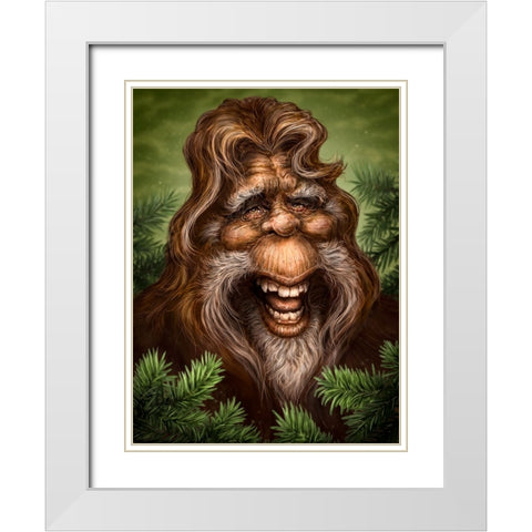 Sasquatch White Modern Wood Framed Art Print with Double Matting by LaMontagne, Patrick
