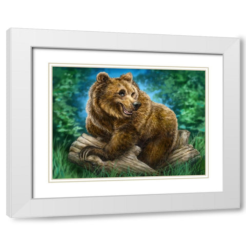 Brown Bea Beauty White Modern Wood Framed Art Print with Double Matting by LaMontagne, Patrick