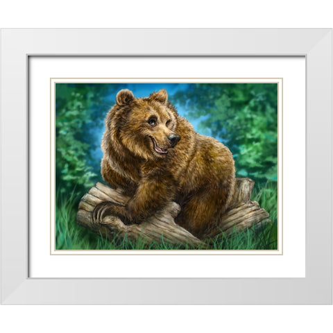 Brown Bea Beauty White Modern Wood Framed Art Print with Double Matting by LaMontagne, Patrick