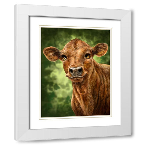 Clearwater Calf White Modern Wood Framed Art Print with Double Matting by LaMontagne, Patrick