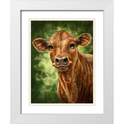 Clearwater Calf White Modern Wood Framed Art Print with Double Matting by LaMontagne, Patrick