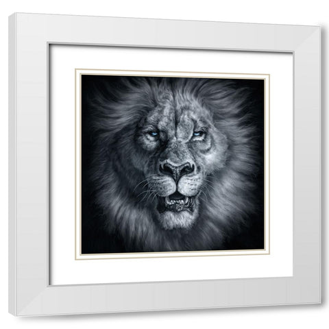 Sire White Modern Wood Framed Art Print with Double Matting by LaMontagne, Patrick