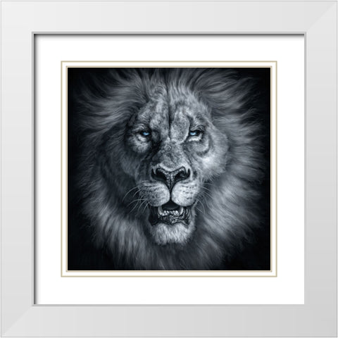 Sire White Modern Wood Framed Art Print with Double Matting by LaMontagne, Patrick