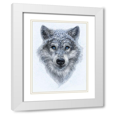 Winter Wolf White Modern Wood Framed Art Print with Double Matting by LaMontagne, Patrick