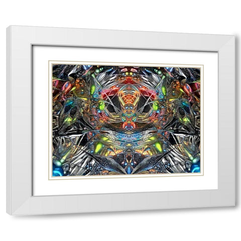 666 White Modern Wood Framed Art Print with Double Matting by Gavidia, Pedro