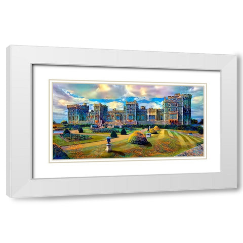 Berkshire England Windsor Castle White Modern Wood Framed Art Print with Double Matting by Gavidia, Pedro