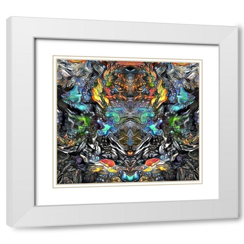 Evolution White Modern Wood Framed Art Print with Double Matting by Gavidia, Pedro
