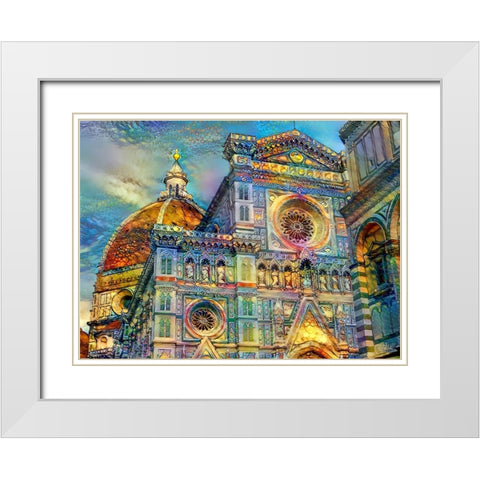 Florence Italy Cathedral of Saint Mary of the Flower White Modern Wood Framed Art Print with Double Matting by Gavidia, Pedro