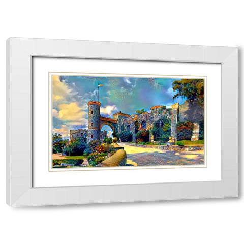 Guanajuato Mexico Castillo de Santa Cecilia entrance White Modern Wood Framed Art Print with Double Matting by Gavidia, Pedro