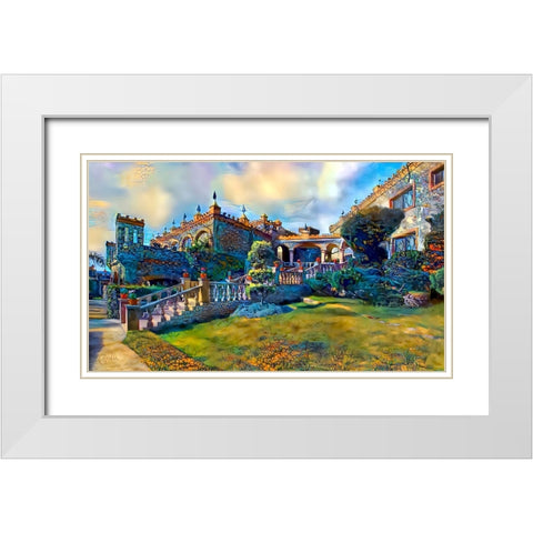 Guanajuato Mexico Castillo de Santa Cecilia staircase White Modern Wood Framed Art Print with Double Matting by Gavidia, Pedro