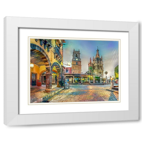 Guanajuato Mexico San Miguel de Allende White Modern Wood Framed Art Print with Double Matting by Gavidia, Pedro