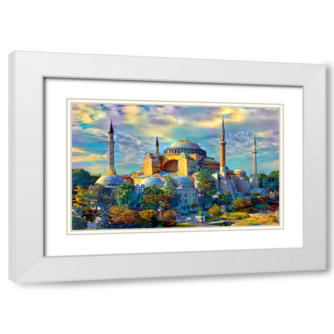 Istanbul Turkey Hagia Sophia White Modern Wood Framed Art Print with Double Matting by Gavidia, Pedro