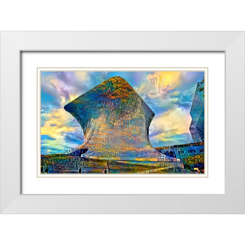Mexico City Soumaya Museum White Modern Wood Framed Art Print with Double Matting by Gavidia, Pedro