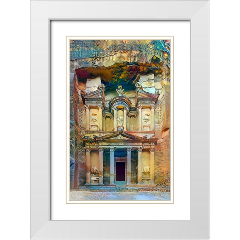 Petra Jordan White Modern Wood Framed Art Print with Double Matting by Gavidia, Pedro