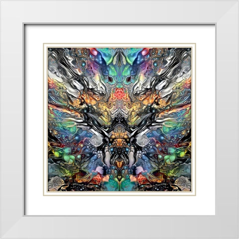 Poseidon White Modern Wood Framed Art Print with Double Matting by Gavidia, Pedro