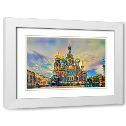 Saint Petersburg Russia Church of the Savior on Spilled Blood Ver2 White Modern Wood Framed Art Print with Double Matting by Gavidia, Pedro