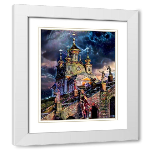 Saint Petersburg Russia Peterhof Palace White Modern Wood Framed Art Print with Double Matting by Gavidia, Pedro