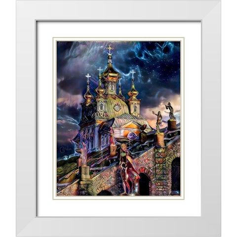 Saint Petersburg Russia Peterhof Palace White Modern Wood Framed Art Print with Double Matting by Gavidia, Pedro
