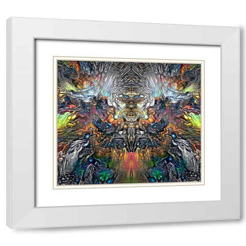 Samael White Modern Wood Framed Art Print with Double Matting by Gavidia, Pedro