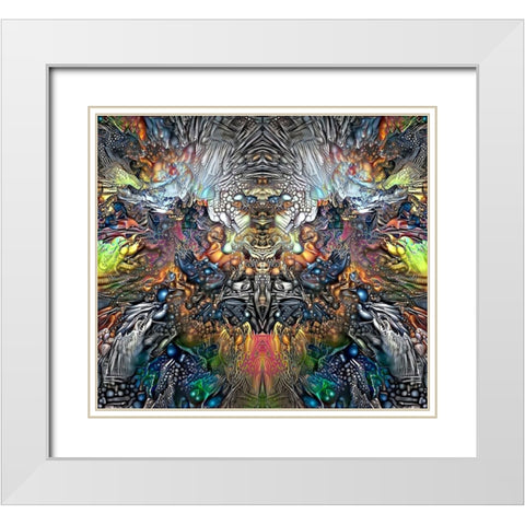 Samael White Modern Wood Framed Art Print with Double Matting by Gavidia, Pedro