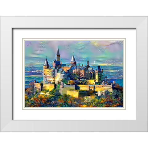 Stuttgart Germany Hohenzollern Castle White Modern Wood Framed Art Print with Double Matting by Gavidia, Pedro